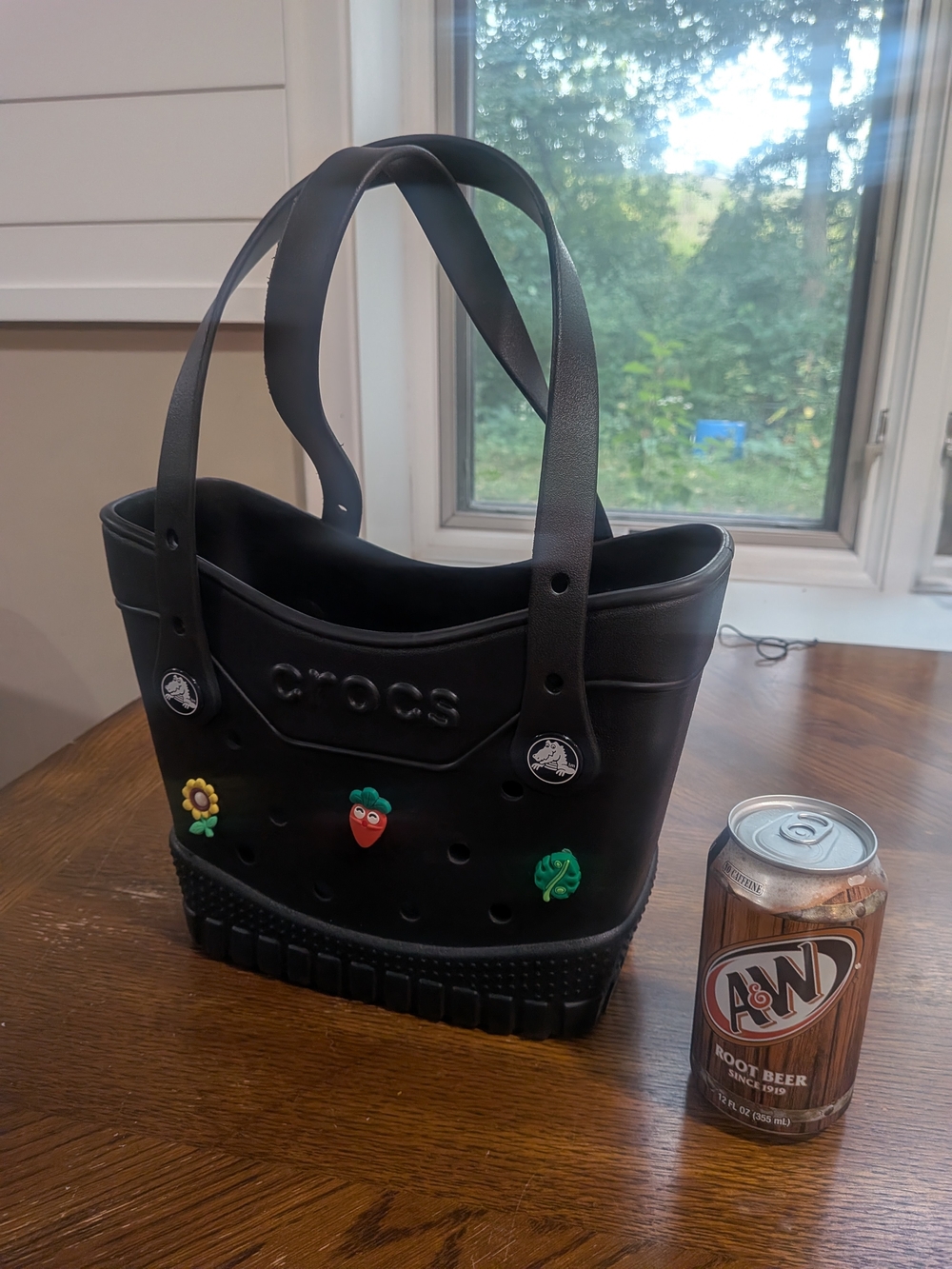 Crocs Black Tote Bag with Charm Accents